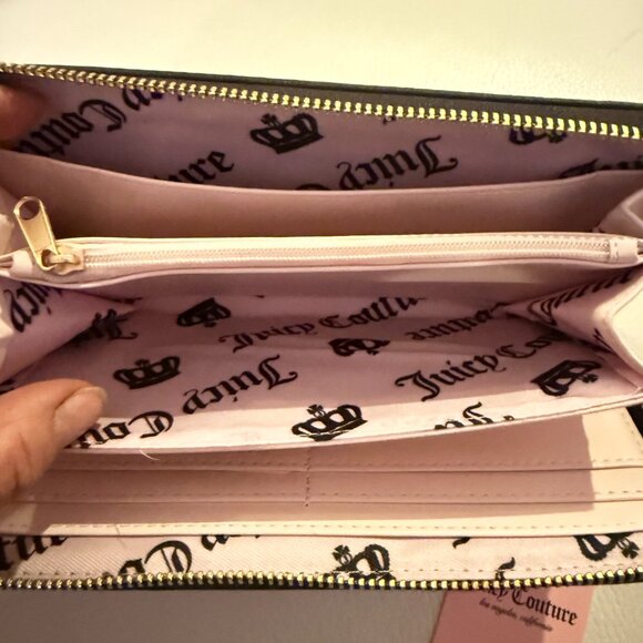 NWT JUICY COUTURE SCOTTIE DOG LARGE ZIP AROUND WRISTLET WALLET PINK VELOUR - Picture 6 of 6